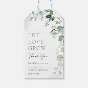 Etiqueta Para Presente Deixe o amor crescer o Chá de panela Eucalyptus Gr