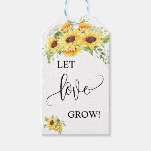 Etiqueta Para Presente Deixe o Amor cultivar o presente girassol casament