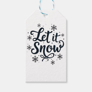 Etiqueta Para Presente Deixe-o nevar floco de neve no inverno Natal