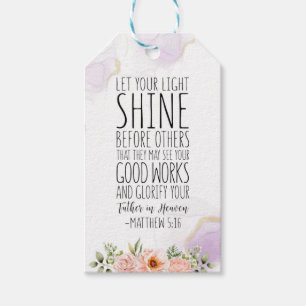 Etiqueta Para Presente Deixe Sua Luz Brilhar Antes De Outros, Matthew 5:1