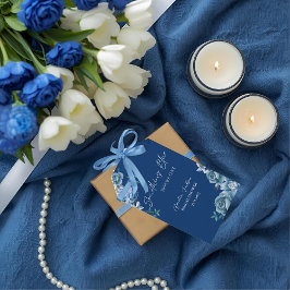 Etiqueta Para Presente Delft Azul Branco Chinoiserie Floral Chá de Noiva