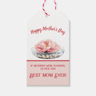 Etiqueta Para Presente Delicar Dia de as mães de Peony Rosa