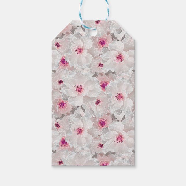 Etiqueta Para Presente Delicar floral branco e rosa (Frente)
