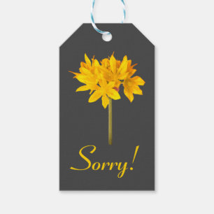 Etiqueta Para Presente Desculpe Flor Amarelo