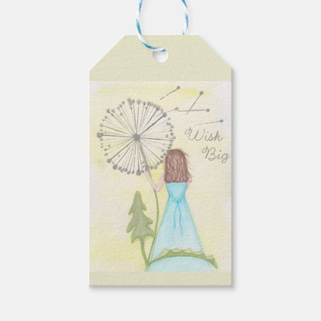 Etiqueta Para Presente Deseje uma garotinha dandelion (Frente)