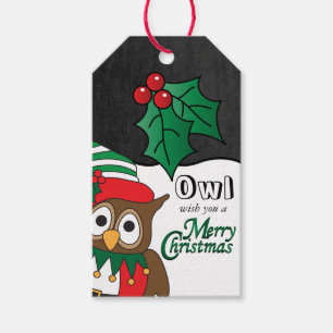 Etiqueta Para Presente Desejo da coruja você Feliz Natal