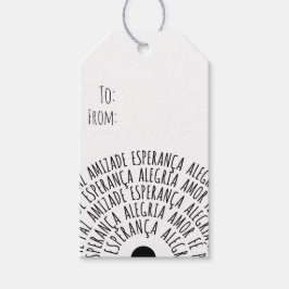 Etiqueta Para Presente Desejos de Natal - Amor Fé Esperança