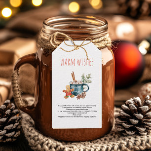 Etiqueta Para Presente Desejos Quentes de Natal Receita de Chocolate Qu