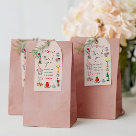 Etiqueta Para Presente Desenho à mão de agradecimento para chá de noiva d