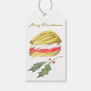 Etiqueta Para Presente Desenho de Biscoito Viennese Whirls Natal