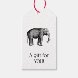 Etiqueta Para Presente Desenho de Elefante Vintage
