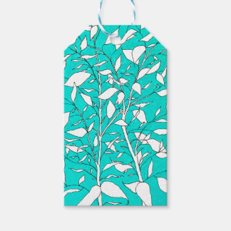 Etiqueta Para Presente Desenho de Linha de Planta de Árvore Ficus Fundo A