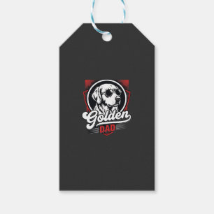 Etiqueta Para Presente Desenho de Óculos de Sol Golden Dad Golden Retriev