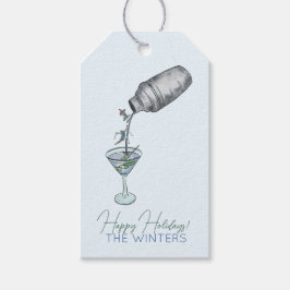 Etiqueta Para Presente desenho divertido de esqui e martinis