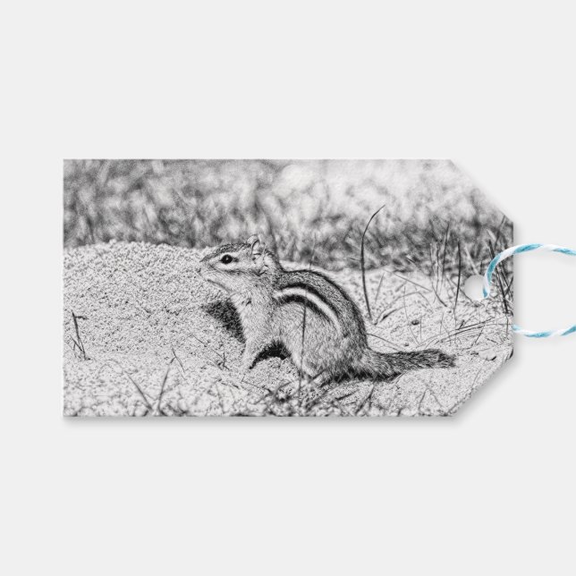 Etiqueta Para Presente Desenho do Chipmunk (Frente (horizontal))