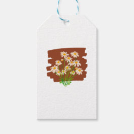 Etiqueta Para Presente Desenho floral rústico em fundo marrom