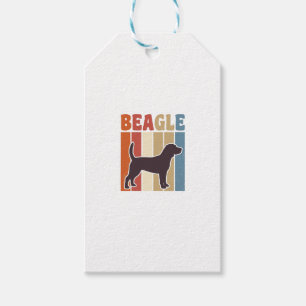 Etiqueta Para Presente Desenho Vetorial de Listra Retro de Cachorro Beagl