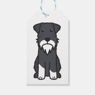 Etiqueta Para Presente Desenhos animados do cão do Schnauzer diminuto