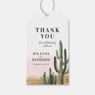 Etiqueta Para Presente Desert Cactus Obrigado Favor