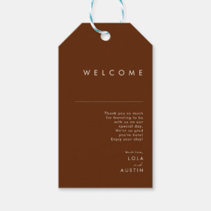 Etiqueta Para Presente Deserto Simples Dark Cinnamon Wedding Welcome