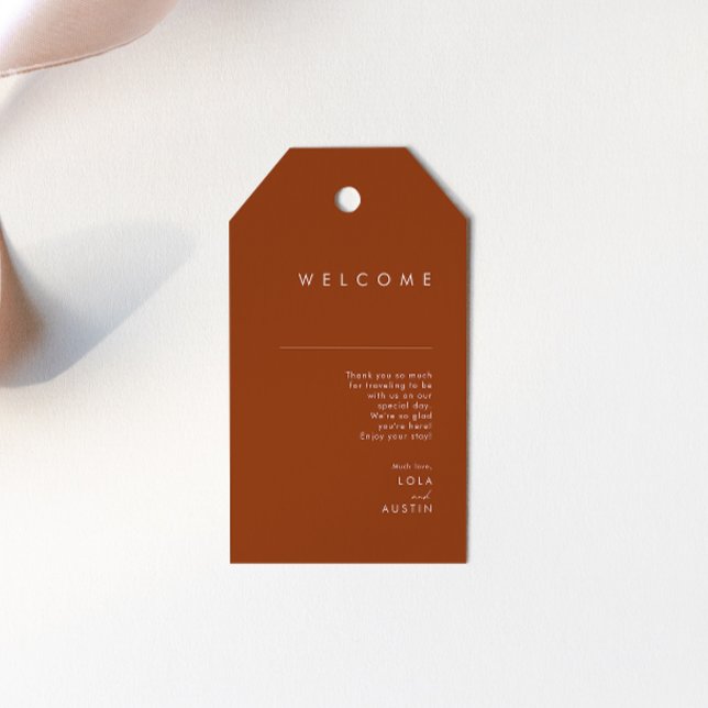 Etiqueta Para Presente Deserto Simples | Terracotta Wedding Welcome (Criador carregado)