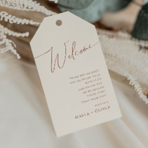 Etiqueta Para Presente Deserto Whimsic Boige Wedding Welcome