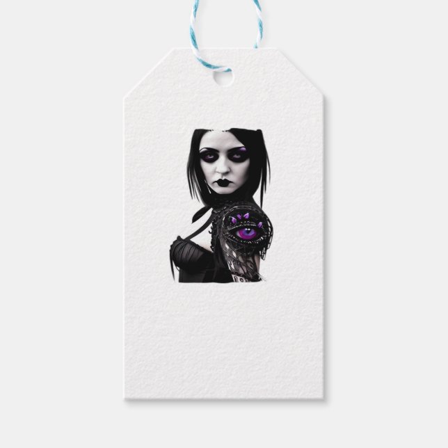 Etiqueta Para Presente Design Clássico De Whimsigoth Para Halloween (Frente)