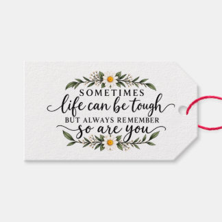 Etiqueta Para Presente Design de Citação Inspiradora Floral Minimalista