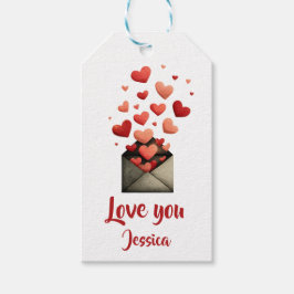Etiqueta Para Presente Design de Envelope do Amor de São Valentim