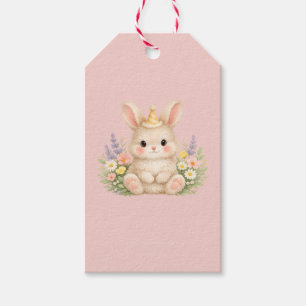 Etiqueta Para Presente Design de Flor Silvestre de Coelho Fofo para Jardi