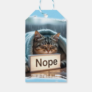 Etiqueta Para Presente Design de gato engraçado preguiçoso