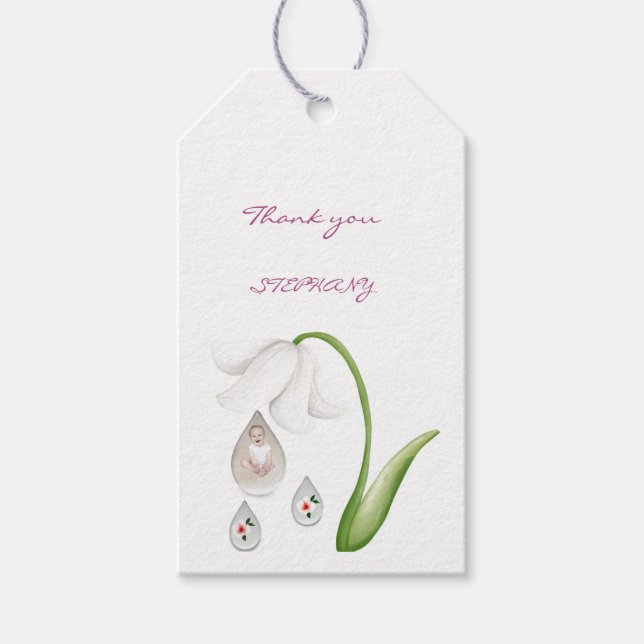 Etiqueta Para Presente Design de gotículas de bebê (Frente)