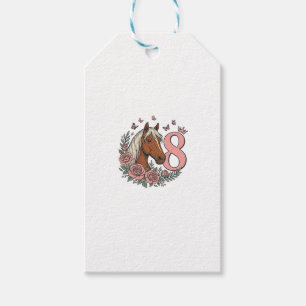 Etiqueta Para Presente Design de Gravura Floral Vintage para 8º Aniversár