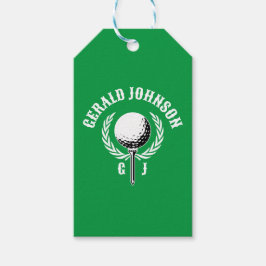 Etiqueta Para Presente Design de Monograma de Golfe Invertido Elegante