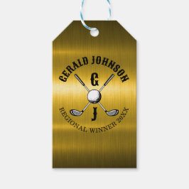 Etiqueta Para Presente Design de Monograma de Golfe Minimalista Elegante