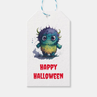 Etiqueta Para Presente Design de Monstro de Cartoons Bonito Mas Escarneci