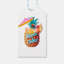 Etiqueta Para Presente Design de Partido Tropical de Sippin e Chillin