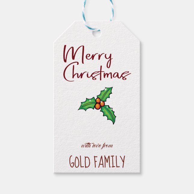 Etiqueta Para Presente Design de pintura de rabo de Natal (Frente)