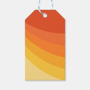 Etiqueta Para Presente Design de raios solares laranja e amarelo-estilo r