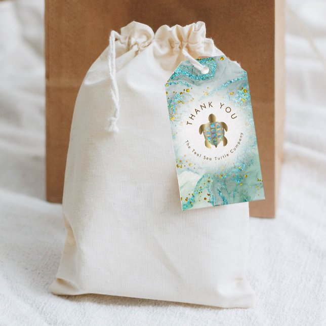 Etiqueta Para Presente design de tartaruga-do-mar (Criador carregado)