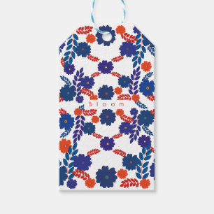 Etiqueta Para Presente Design de vetor de flores azuis simples