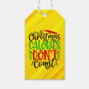 Etiqueta Para Presente Design Divertido de Natal - Calorias Não Contam