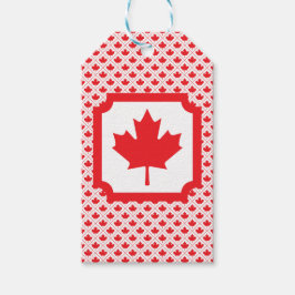 Etiqueta Para Presente Design do mapa canadense vermelho e branco