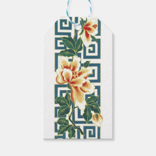 Etiqueta Para Presente Design floral chinês