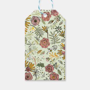 Etiqueta Para Presente design floral da flor do teste padrão da abelha d