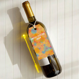 Etiqueta Para Presente Design Floral Psicodélico Hippie Alucinante Retro