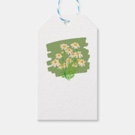 Etiqueta Para Presente Design Floral Rústico em Fundo Verde