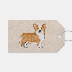 Etiqueta Para Presente Design Gráfico de Corgi Galês, Vermelho E Branco