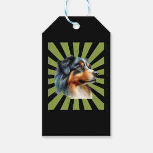 Etiqueta Para Presente Design gráfico de explosão solar de Border Collie