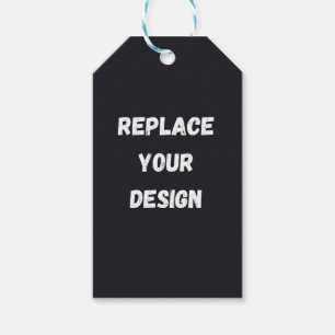 Etiqueta Para Presente Design preto personalizado simples Adicionar foto